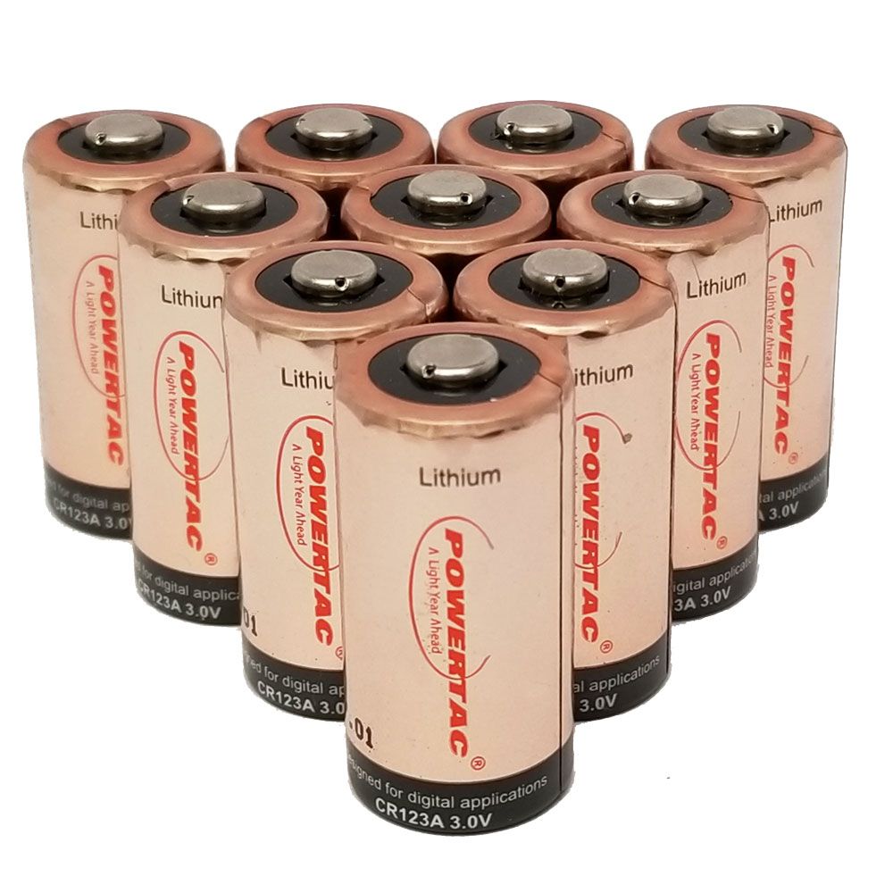 Batterier: CR123A Engångs, 10-pack